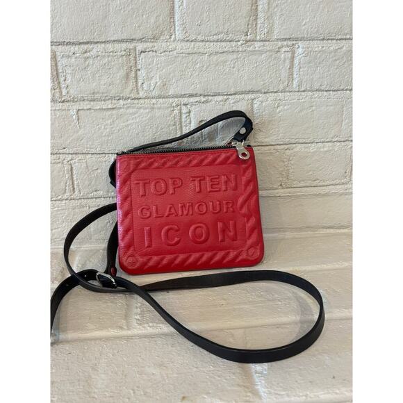 Barbara Rihl Top Ten Glamour Icon Crossbody Bag Leather Red - Picture 1 of 3